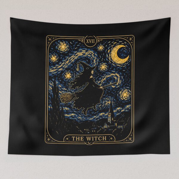 Item preview, Enchanting witch flying through a starry night halloween designed and sold by rafaeltto.