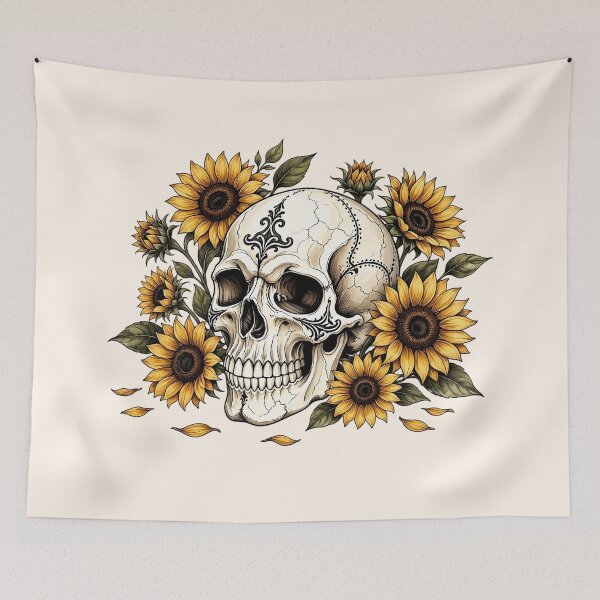 Item preview, Sunflower Skull Gothic Floral Design designed and sold by SweetLilith.