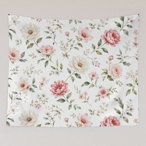 Item preview, Vintage Watercolor Floral Pattern Blush Pink Peony Roses designed and sold by Kimos Creative Store.