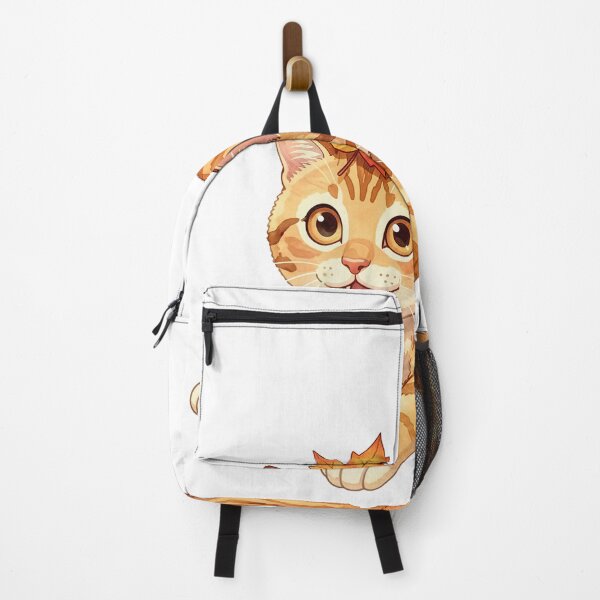 Item preview, Cozy Ginger Tabby Cat With Autumn Maple Leaf - Fall Lover Gift designed and sold by RomeoCreates.