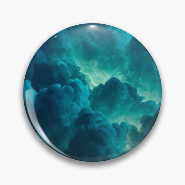 Item preview, Cyan Turquoise Glowing Storm Clouds Night Sky Aesthetic designed and sold by LYAN-STORE.