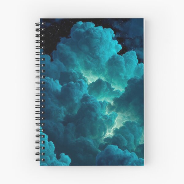 Item preview, Cyan Turquoise Glowing Storm Clouds Night Sky Aesthetic designed and sold by LYAN-STORE.
