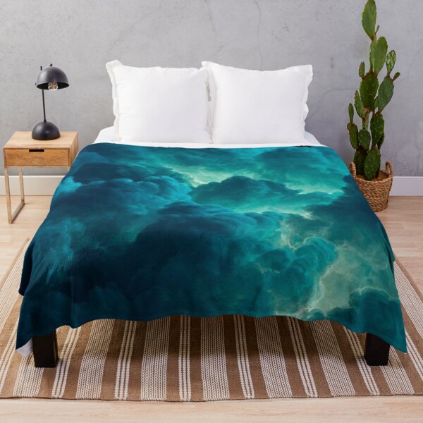 Item preview, Cyan Turquoise Glowing Storm Clouds Night Sky Aesthetic designed and sold by LYAN-STORE.