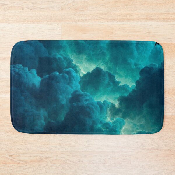 Item preview, Cyan Turquoise Glowing Storm Clouds Night Sky Aesthetic designed and sold by LYAN-STORE.