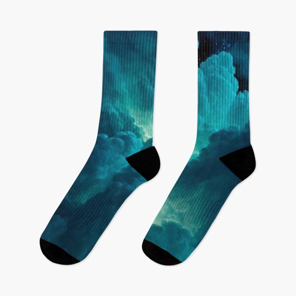 Item preview, Cyan Turquoise Glowing Storm Clouds Night Sky Aesthetic designed and sold by LYAN-STORE.