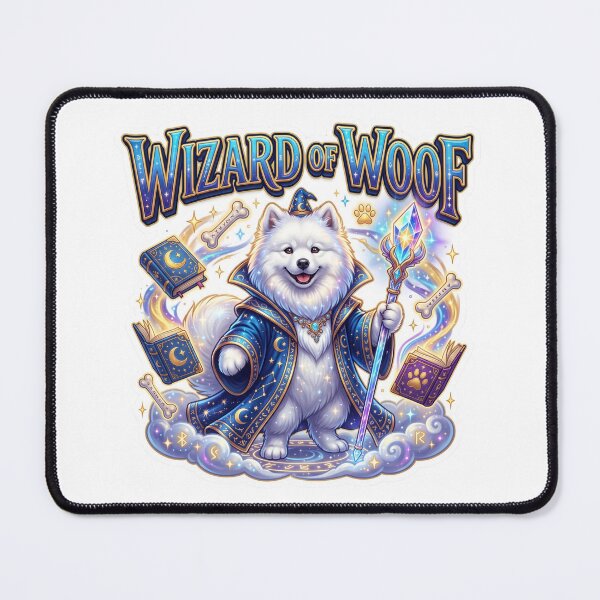 Item preview, Wizard Dog Magical Samoyed Fantasy Art designed and sold by pradeepvisuals.