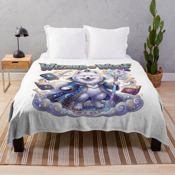 Item preview, Wizard Dog Magical Samoyed Fantasy Art designed and sold by pradeepvisuals.