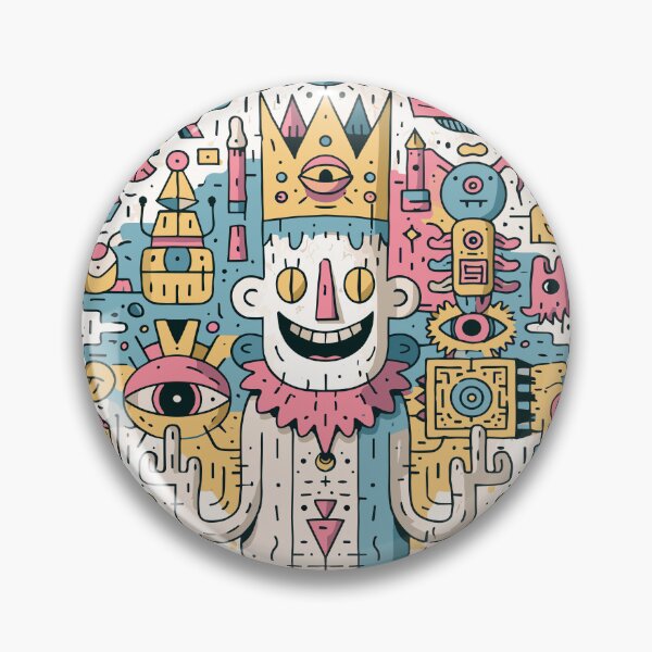 Item preview, Whimsical Doodle King Intricate Pattern Art designed and sold by Romgora.