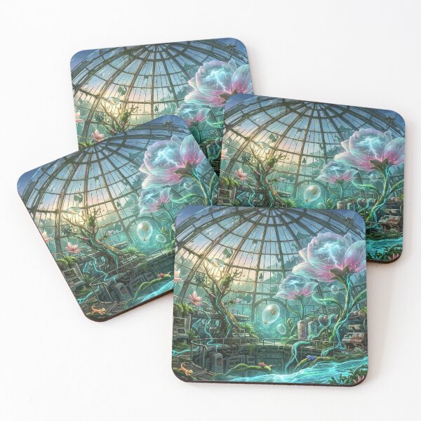 Item preview, Overgrown Botanical Dome — Post-Apocalyptic Greenhouse Fantasy Art designed and sold by RoyArt0.