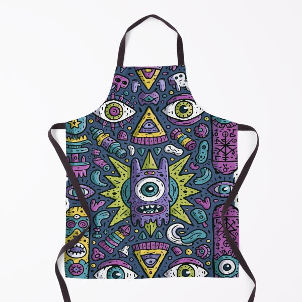Item preview, Vibrant Trippy Monster Doodle Eye Pattern designed and sold by Romgora.