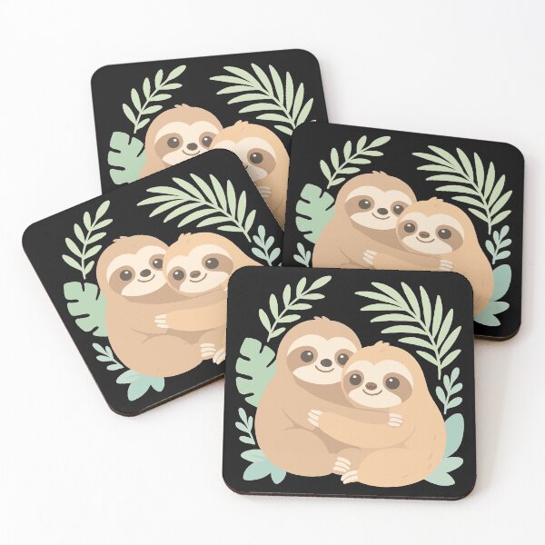 Item preview, Cute sloths: Cuddling in the pastel jungle designed and sold by Pineapple-Tree.