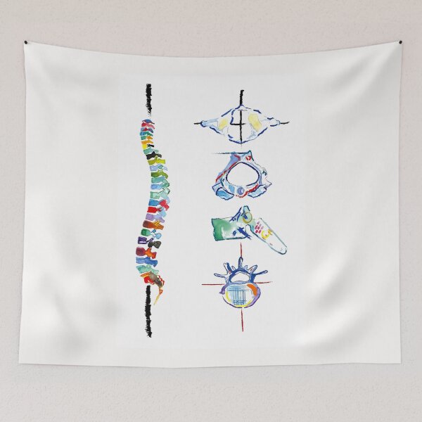 Item preview, Watercolor Spine Anatomy Scoliosis Nurse Doctor Gift Art designed and sold by MagicatcoArt.