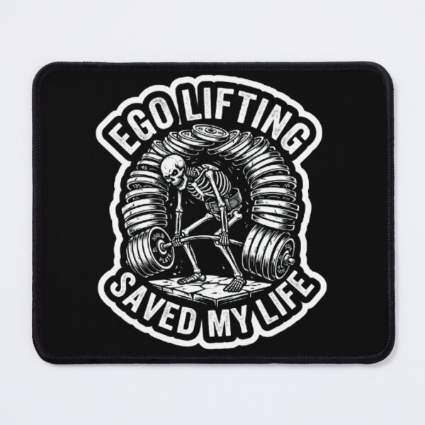 Item preview, Ego Lifting Saved My Life Gym - Funny Skeleton Powerlifting designed and sold by OLLI_STORE.