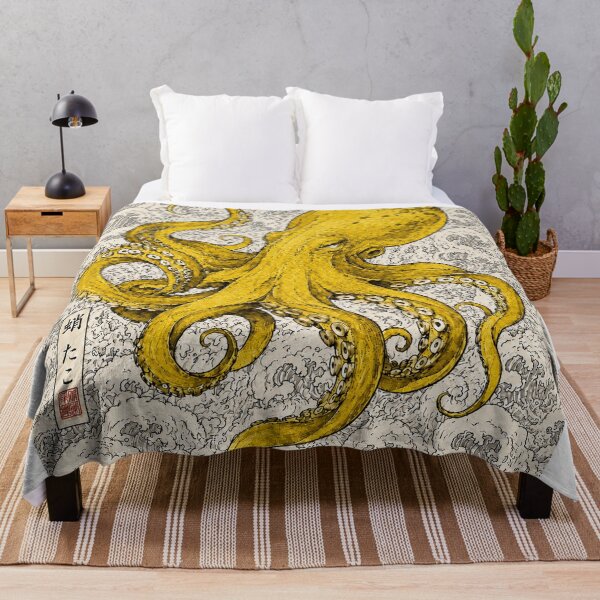 Item preview, Japanese Octopus Ukiyo-e Golden Wave Art Poster designed and sold by NordenPosters.