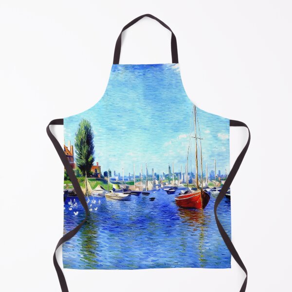 Item preview, Red Boats, Argenteuil: Brilliant Crimson Boats Resting on the Sunlit Seine designed and sold by artdesignsnow.