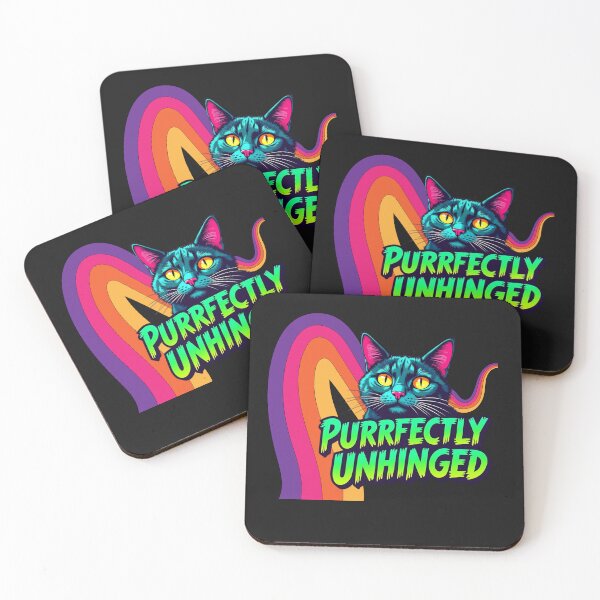 Item preview, Purrfectly Unhinged Rainbow Cat – Funny Colorful Cat Lover Design designed and sold by Ashes to Artistry.