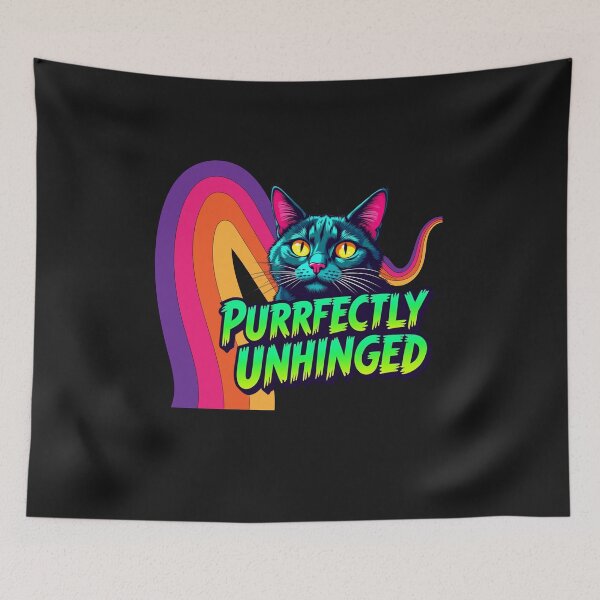Item preview, Purrfectly Unhinged Rainbow Cat – Funny Colorful Cat Lover Design designed and sold by Ashes to Artistry.