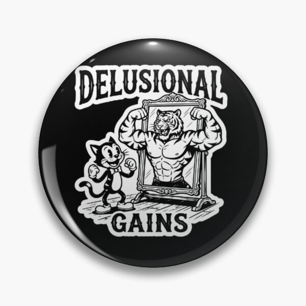 Item preview, Delusional Gains Gym - Retro Cat Tiger Mirror Fitness designed and sold by OLLI_STORE.