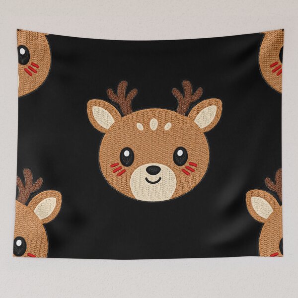 Item preview, Kawaii Deer Embroidery Patch Illustration designed and sold by ColorSplash123.