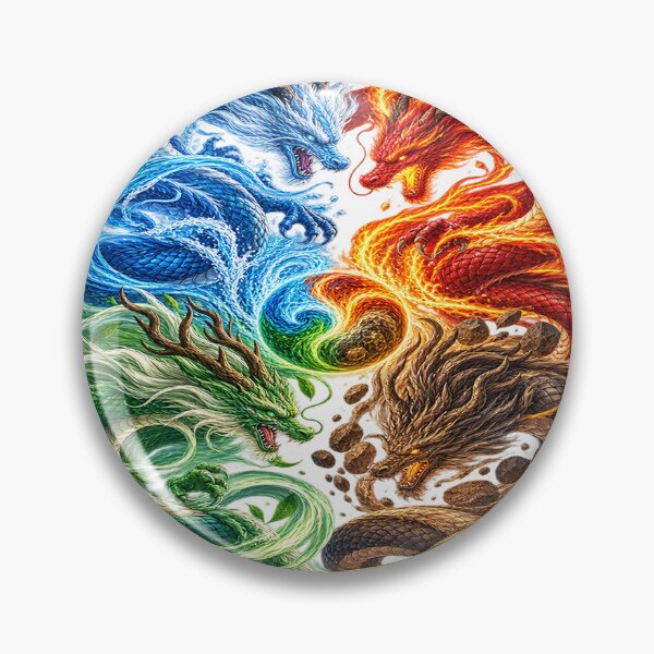 Item preview, Four Elemental Dragons Fantasy Artwork designed and sold by redengineers.