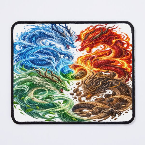 Item preview, Four Elemental Dragons Fantasy Artwork designed and sold by redengineers.