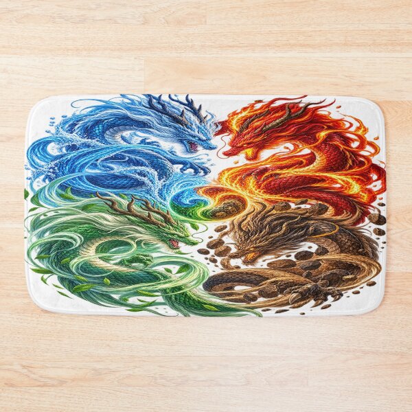Item preview, Four Elemental Dragons Fantasy Artwork designed and sold by redengineers.