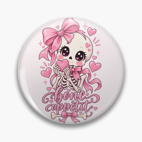 Item preview, Bone Appetit Cute Coquette Skeleton – Pink Halloween Valentines Girly Gift designed and sold by SanaCreation13.