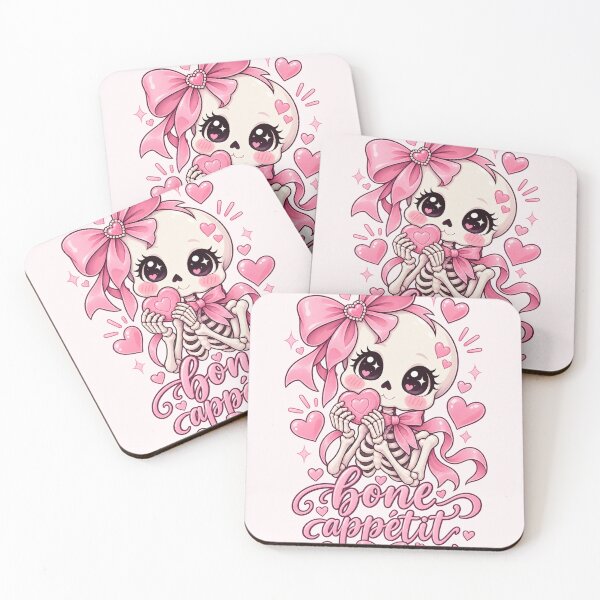Item preview, Bone Appetit Cute Coquette Skeleton – Pink Halloween Valentines Girly Gift designed and sold by SaNaCreation13.