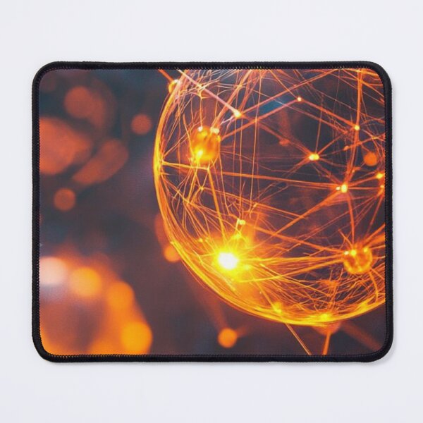 Item preview, Glowing Orange Digital Sphere Futuristic Network Connection designed and sold by LYAN-STORE.