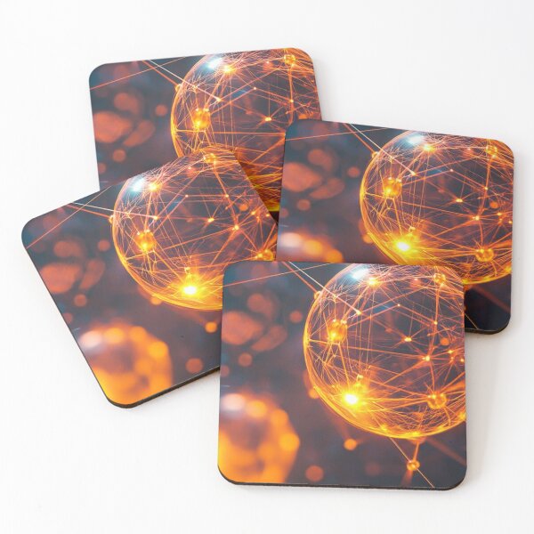 Item preview, Glowing Orange Digital Sphere Futuristic Network Connection designed and sold by LYAN-STORE.