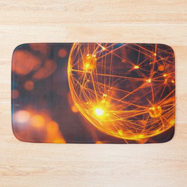 Item preview, Glowing Orange Digital Sphere Futuristic Network Connection designed and sold by LYAN-STORE.