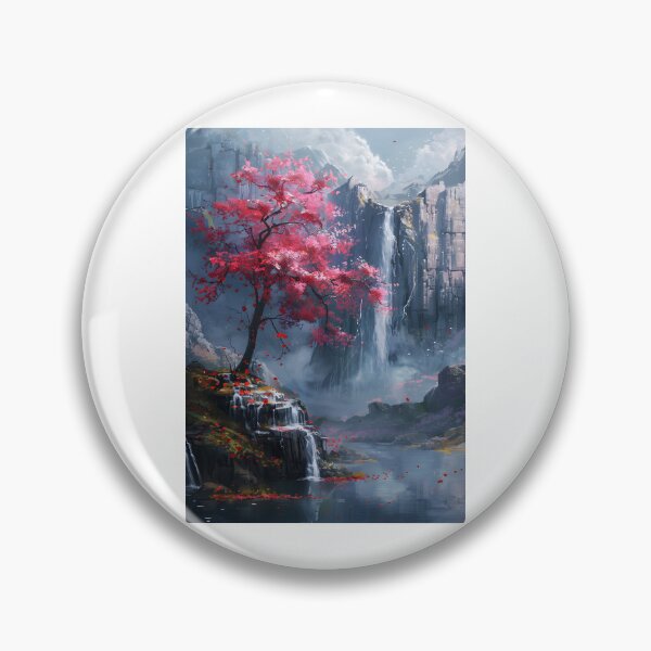 Item preview, Crimson Blossom by the Misty Waterfall designed and sold by yasminularje13.