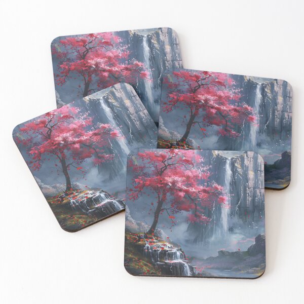 Item preview, Crimson Blossom by the Misty Waterfall designed and sold by yasminularje13.