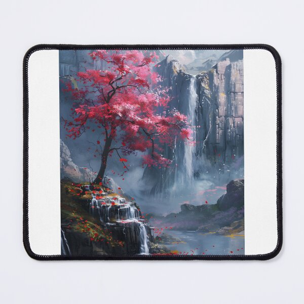 Item preview, Crimson Blossom by the Misty Waterfall designed and sold by yasminularje13.