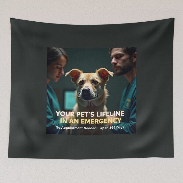 Item preview, Your Pets Lifeline In An Emergency Vet Poster: 24-7 Hospital Dog Canvas designed and sold by Creative-RE.