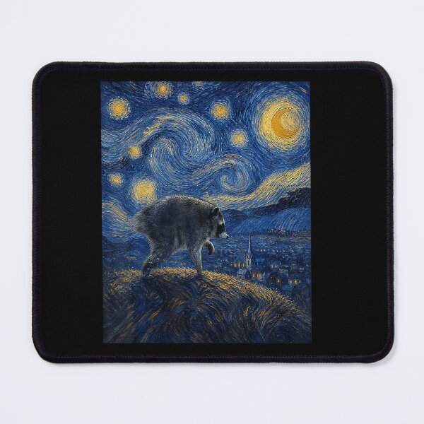 Item preview, Jimothy Raccoon Starry Night Seattle Meme Art designed and sold by DavidThe1.