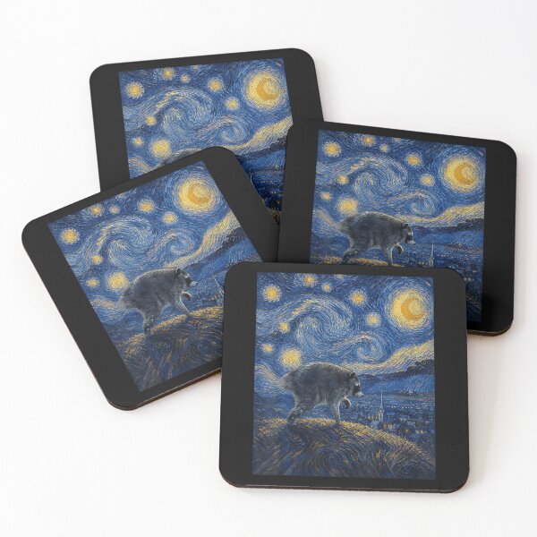 Item preview, Jimothy Raccoon Starry Night Seattle Meme Art designed and sold by DavidThe1.