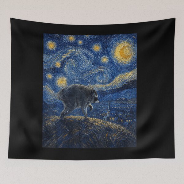 Item preview, Jimothy Raccoon Starry Night Seattle Meme Art designed and sold by DavidThe1.