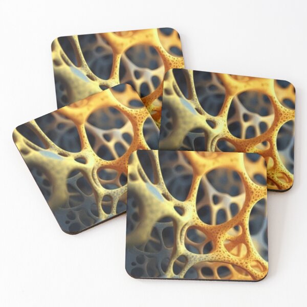 Item preview, Golden Organic Cellular Mesh 3D Bone Texture Abstract designed and sold by LYAN-STORE.
