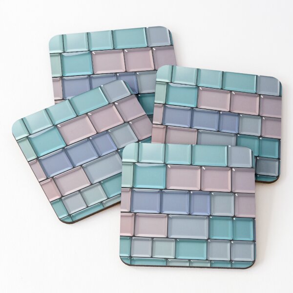 Item preview, Pastel Glossy Glass Mosaic Tiles Geometric Pattern designed and sold by LYAN-STORE.