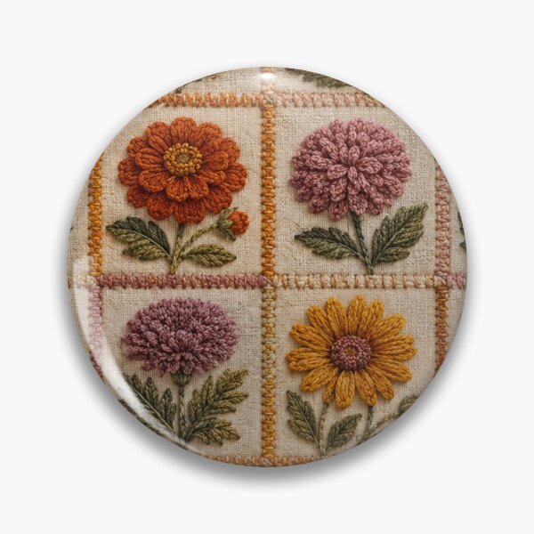 Item preview, Fall Flower Quilt Vintage Embroidered Patchwork designed and sold by Yellowriversss.