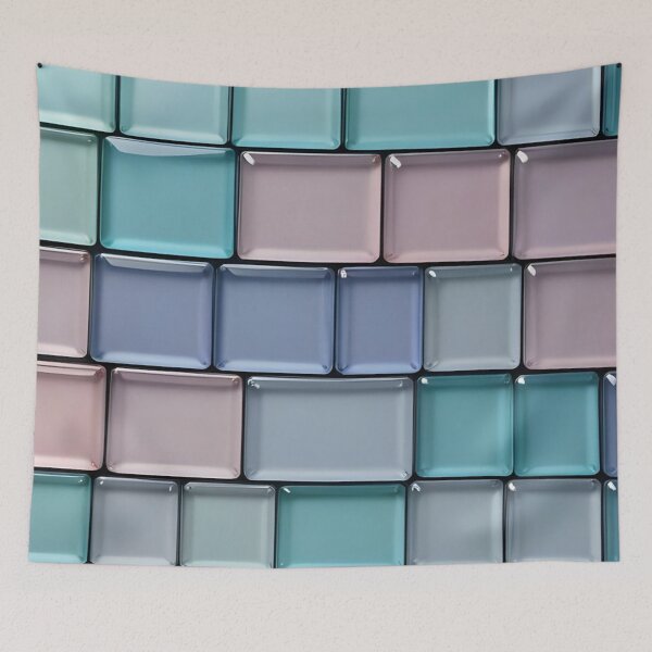 Item preview, Pastel Glossy Glass Mosaic Tiles Geometric Pattern designed and sold by LYAN-STORE.