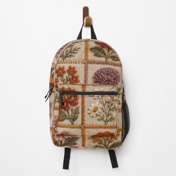 Item preview, Fall Flower Quilt Vintage Embroidered Patchwork designed and sold by Yellowriversss.