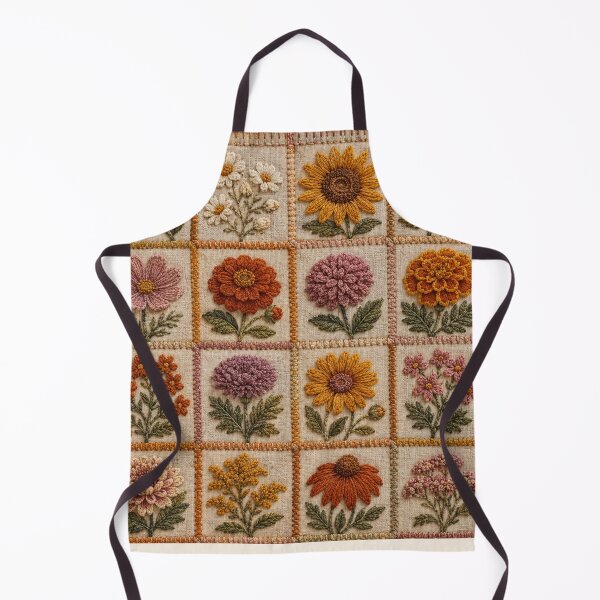 Item preview, Fall Flower Quilt Vintage Embroidered Patchwork designed and sold by Yellowriversss.