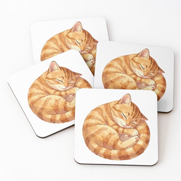 Item preview, Sleeping Ginger Tabby Cat Watercolor - Cozy Gift designed and sold by RomeoCreates.
