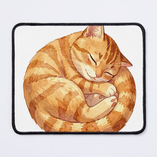Item preview, Sleeping Ginger Tabby Cat Watercolor - Cozy Gift designed and sold by RomeoCreates.