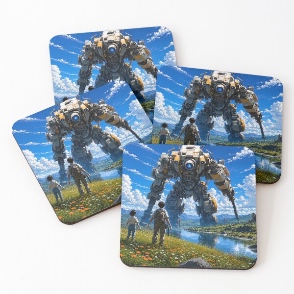 Item preview, Giant Robot Adventure Fantasy Landscape Poster designed and sold by NordenPosters.