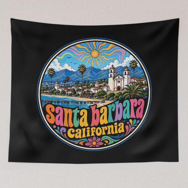 Item preview, Santa Barbara California USA Travel Trippy designed and sold by TomFrontierArt.