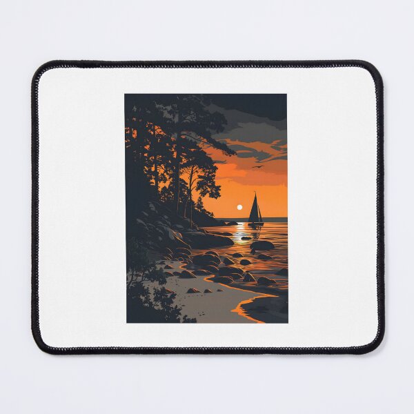 Item preview, Sunset Sail Along the Rocky Coast designed and sold by yasminularje13.
