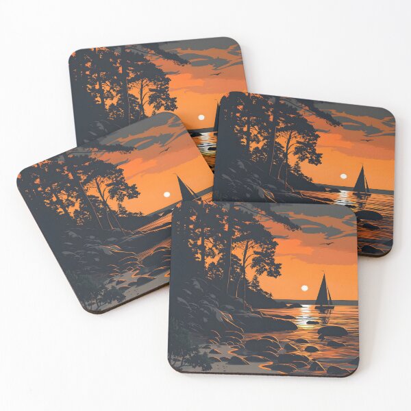 Item preview, Sunset Sail Along the Rocky Coast designed and sold by yasminularje13.